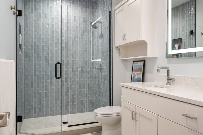 Coastal inspired guest bathroom