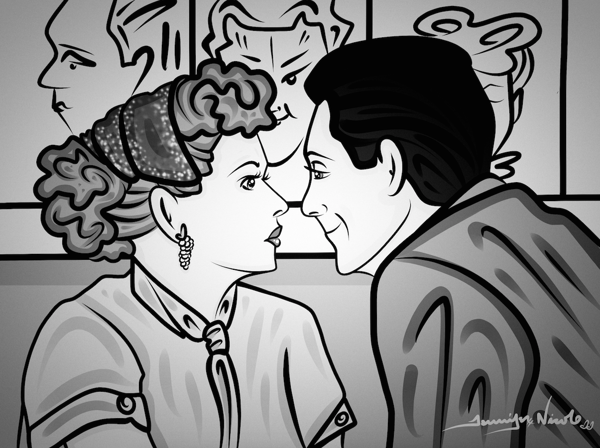 2-6-15 Lucy Meets Bill Holden B&W