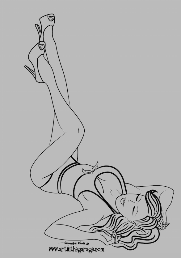 9-3-15 Pinup Outline