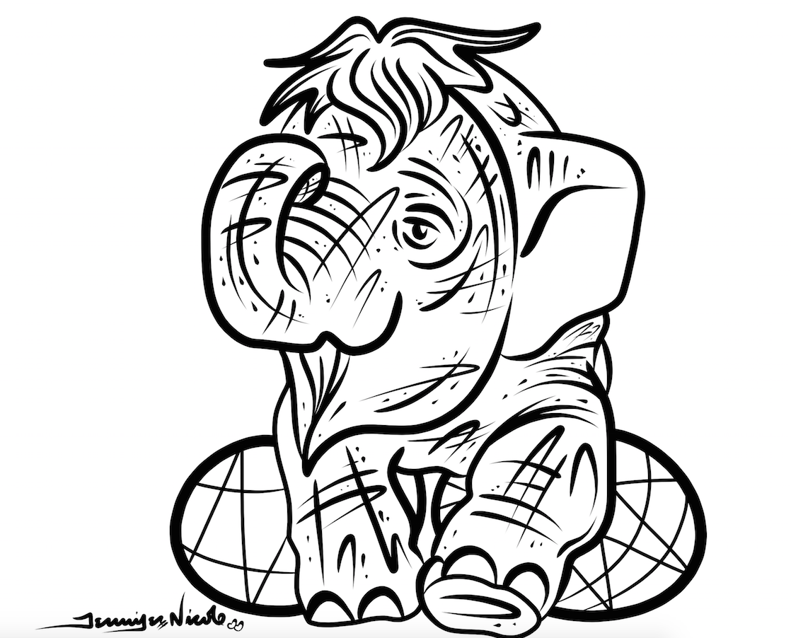 2-16-15 Baby Elephant Outline