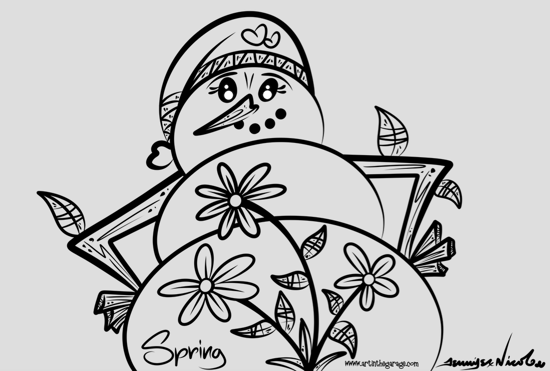 4-6-16 Outline Snowman