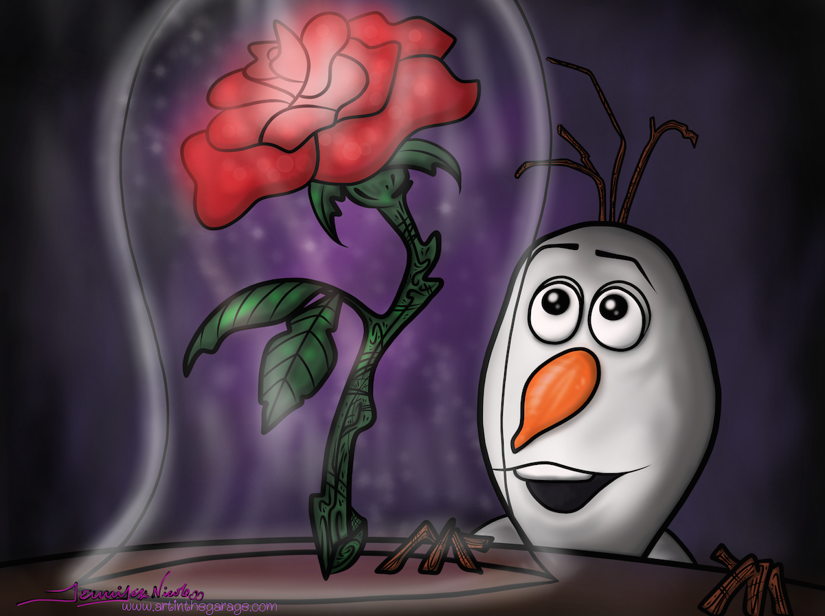 2-26-15 Olaf and The Beauty & Beast Rose.png