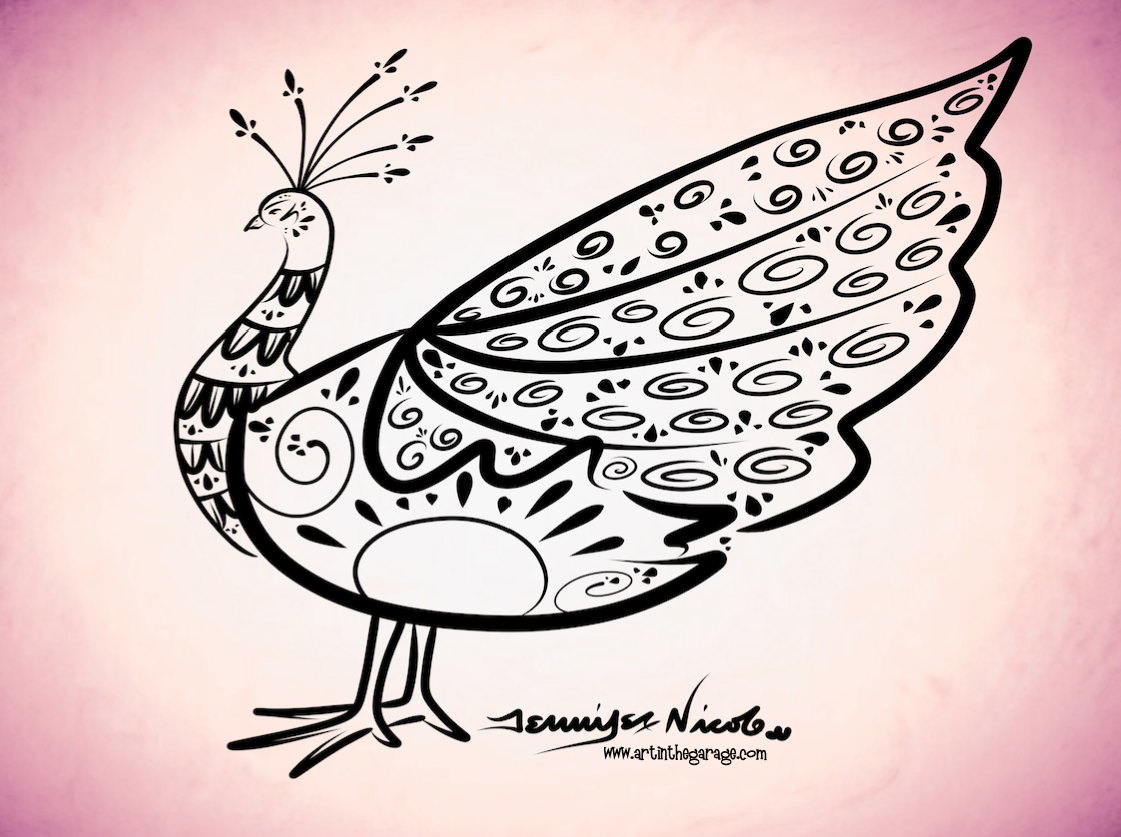 4-16-16 Peacock 3 Outline