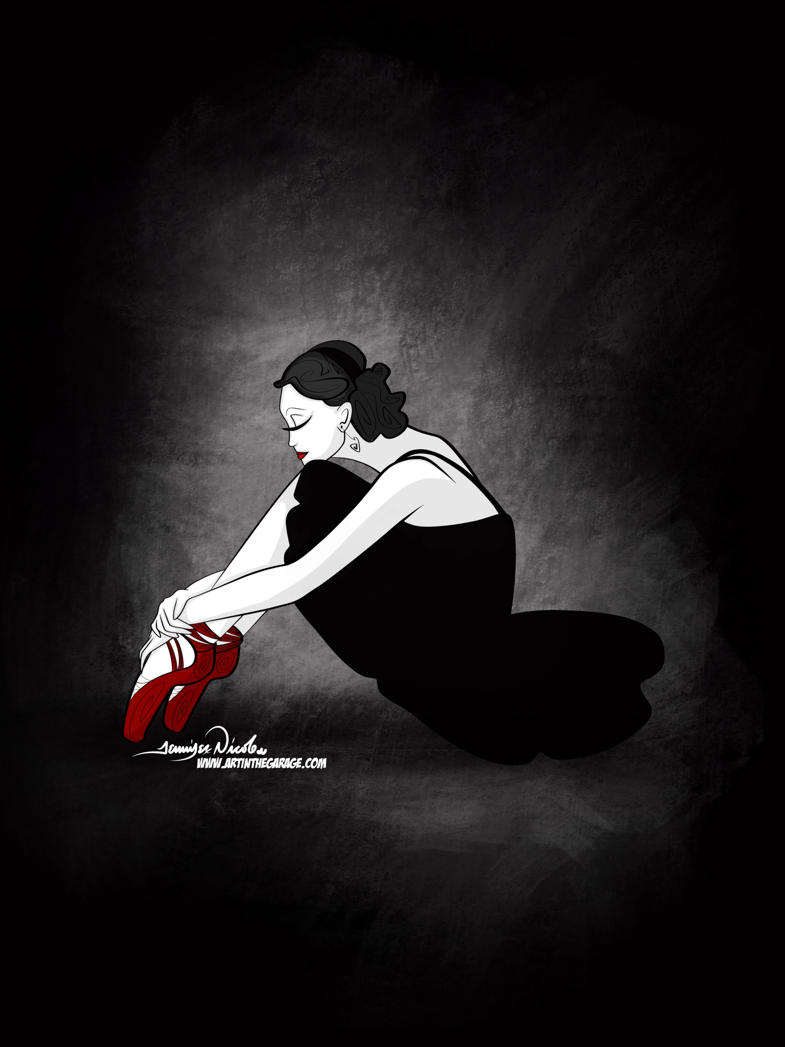 12-20-19 Ballerina Red In Red Shoes