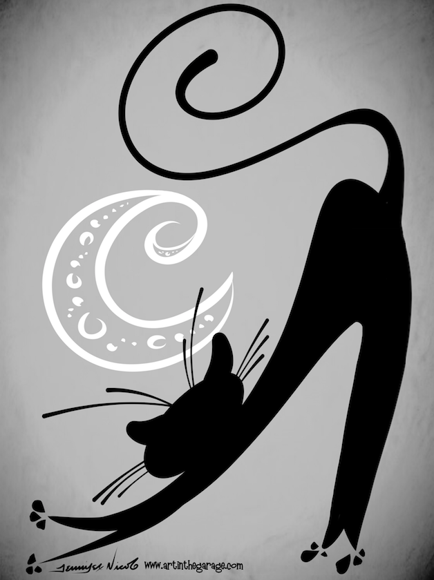 4-21-16 Cat & Moon