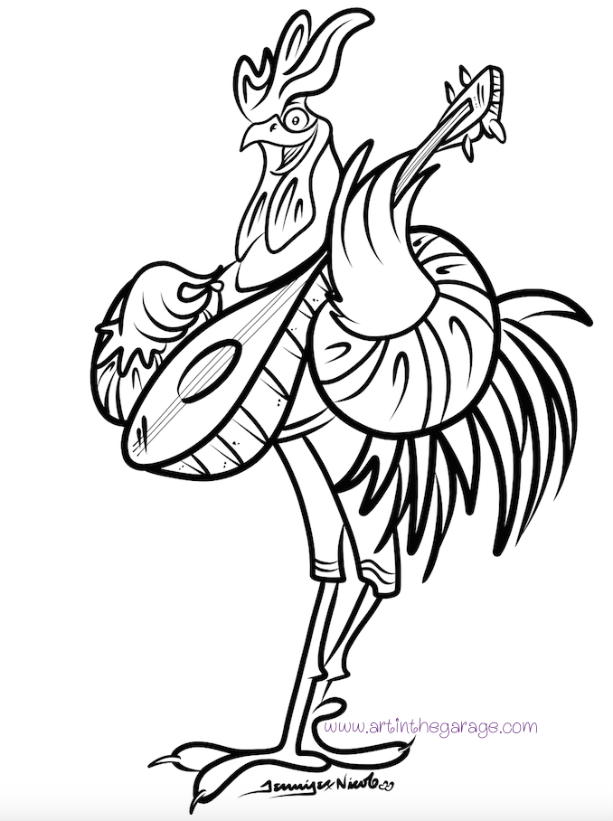5-30-15 Rooster Minstrel Outline