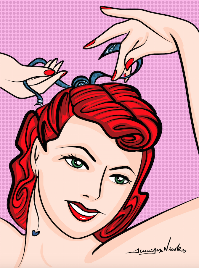 3-25-15 Pin Up Doing Hair