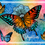 Thumbnail: Framed butterfly art print with a whimsical design