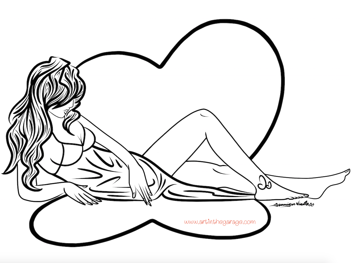 6-2-15 Double Heart Outline