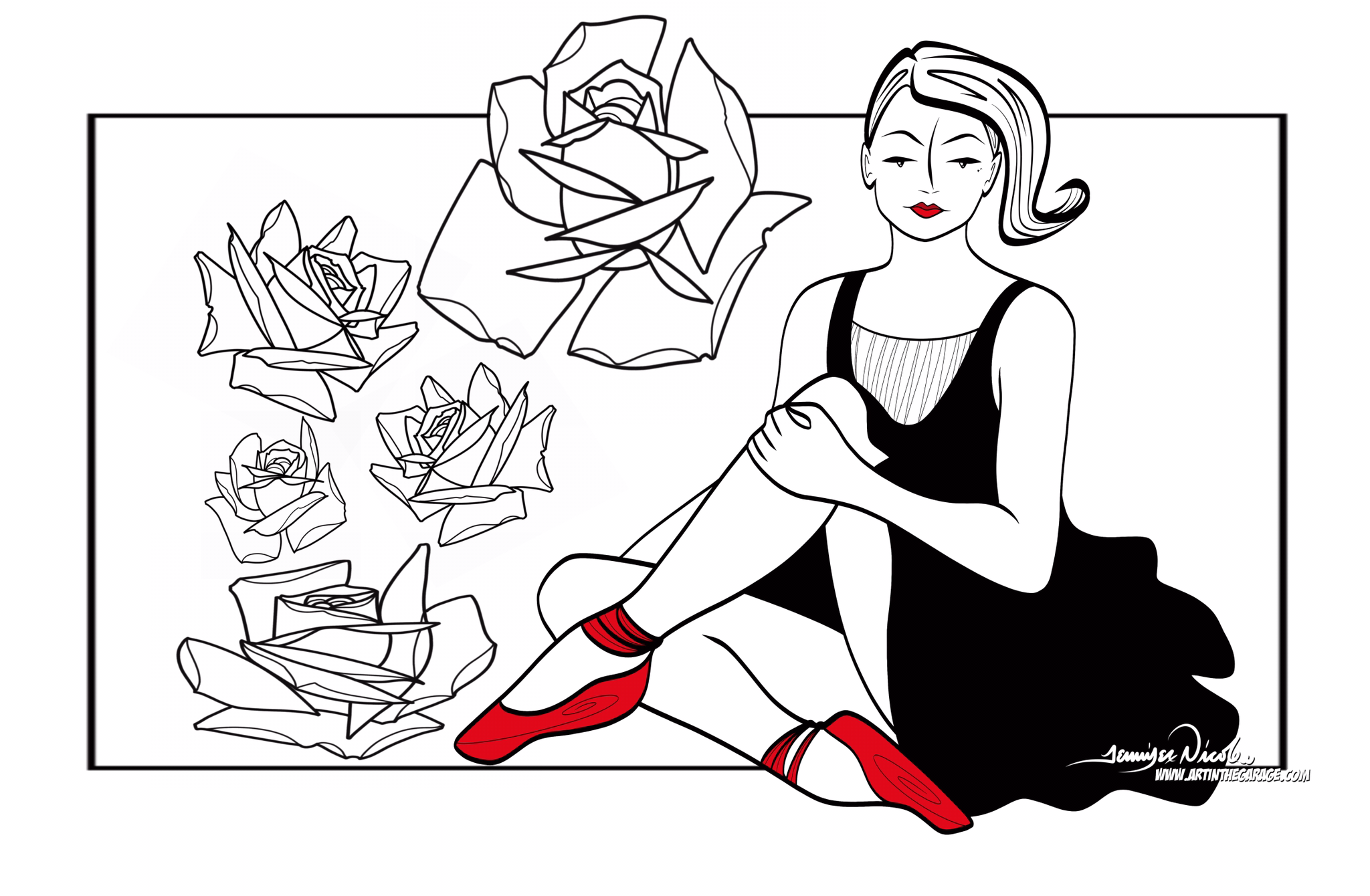 12-27-19 The Dancer With Roses With Red