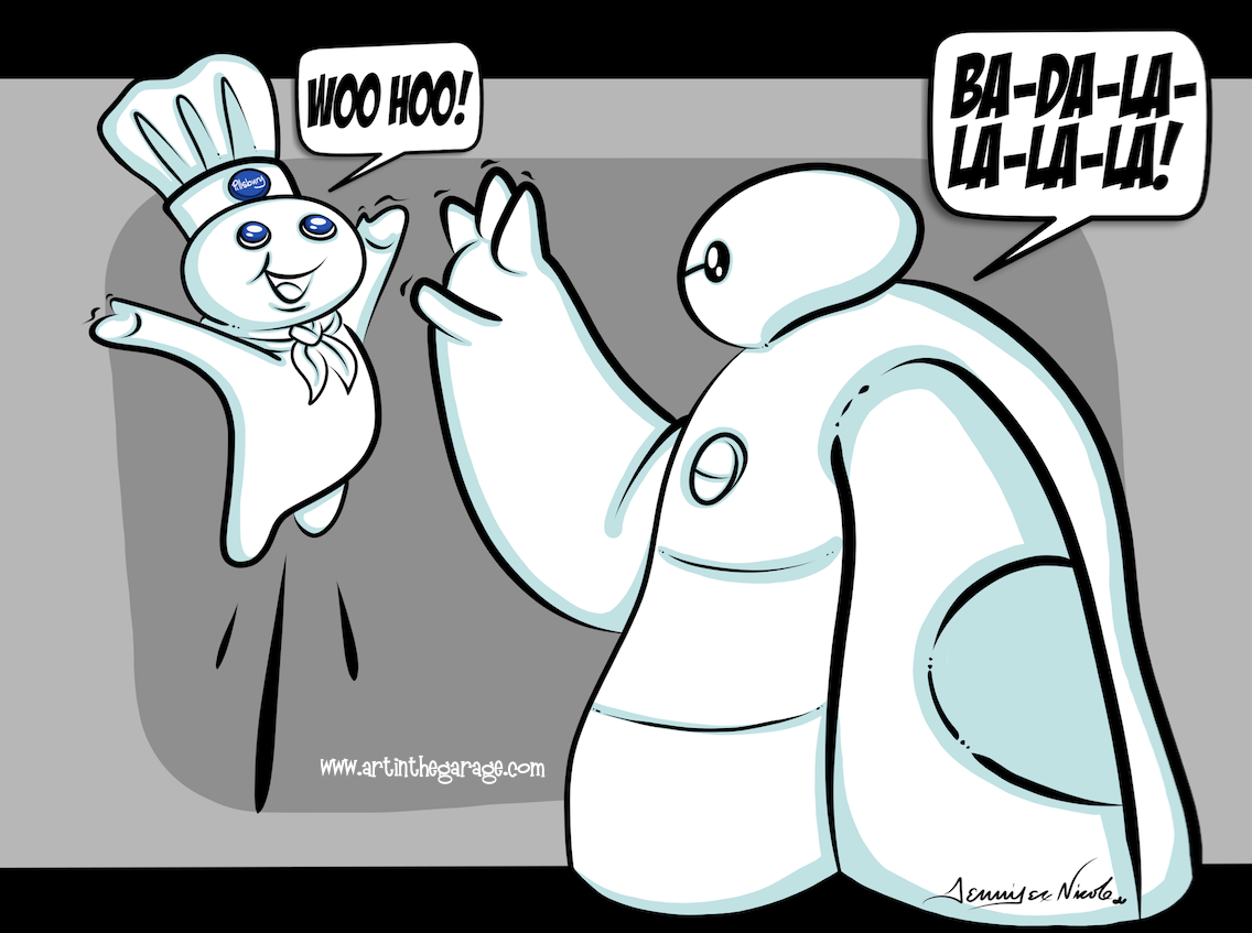 3-2-16 Bay Max and Pillsbury Dough Boy Meet