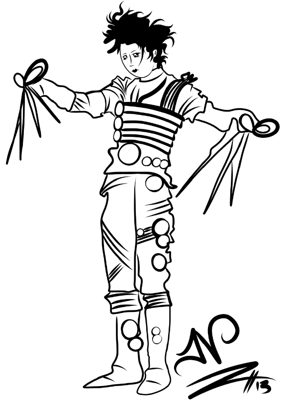 4-16-13 Edward Scissor Hands Sketch