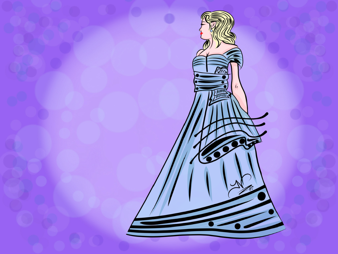 5-28-13 Woman In Dress Inked