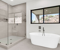 real-estate-photography-fountain-hills-az-9130-n-hummingbird-trl-bathroom glass shower stand alone tub