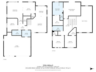 Two detailed floor plans of a property