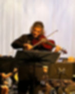 A photo of Sullivan playing their viola