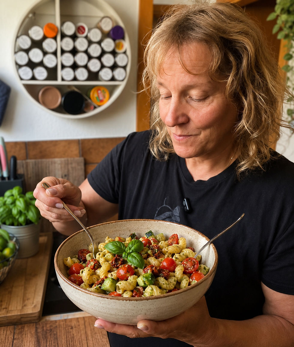 🇮🇹 Italienischer vegetarischer Nudelsalat mit Hörnchennudeln
