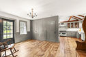 renovated carriage barn converted into kitchen and living space
