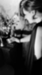 Portrait of heather in Woods with Tarot Deck