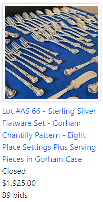 Gorham Sterling Flatware Set Chantilly
