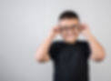 boy wearing glasses