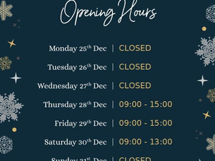 FESTIVE OPENING HOURS
