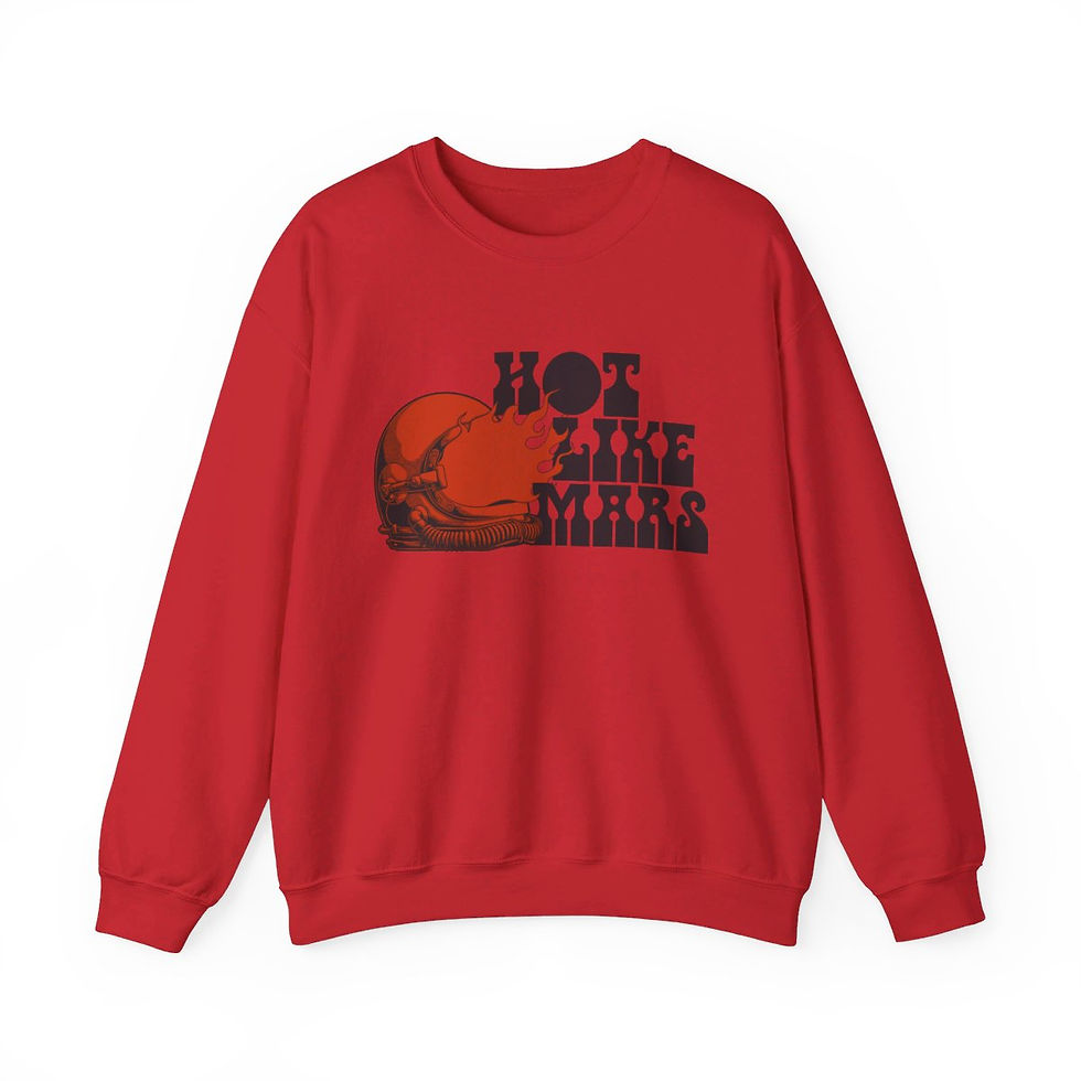 Thumbnail: Helmet Logo Unisex Heavy Blend™ Crewneck Sweatshirt, Long Red Helmet