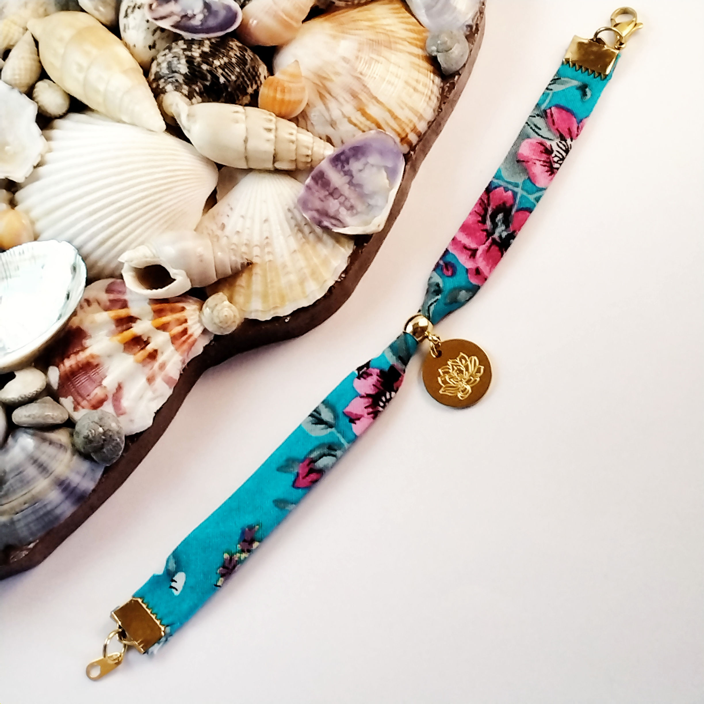 Bracelet ruban liberty bleu