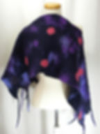 Thumbnail: Hand felted navy, purlple and pink scarf