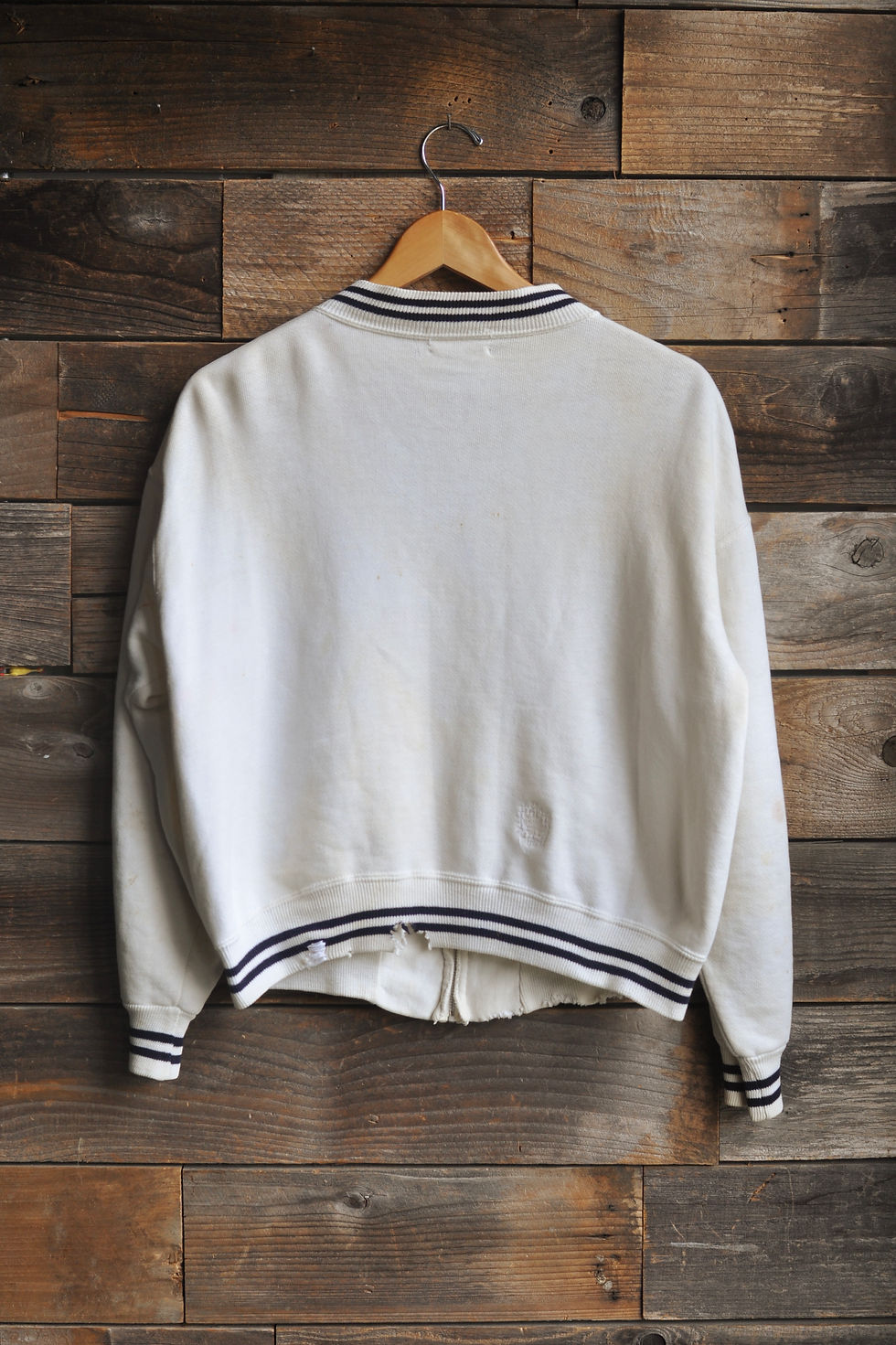 Thumbnail: Vintage 40s 50s Distressed Cotton Zip Up Riverside HS New Jersey Sweatshirt | L