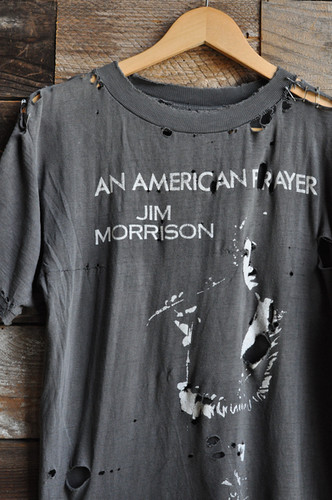 Vintage 80s Thrashed Cotton Jim Morrison American Prayer Tee | M