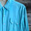Thumbnail: Vintage 50s Bright Blue Sawtooth Gabardine Pearl Snap | Masc L