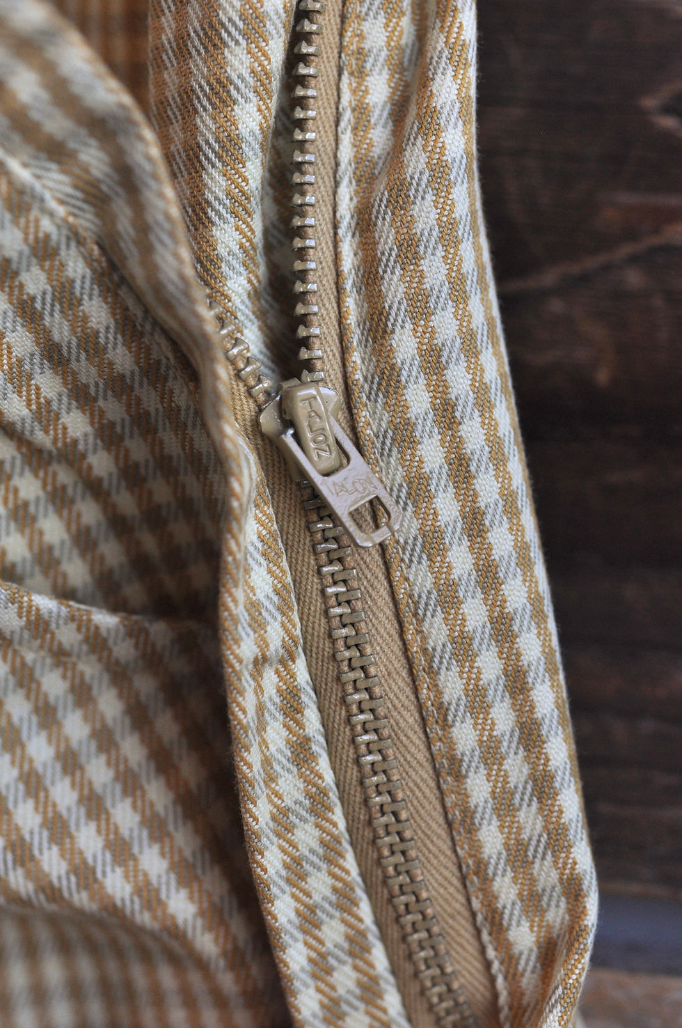 Thumbnail: Rare Vintage 60s Yellow Gingham Lee Western Side Zip pants