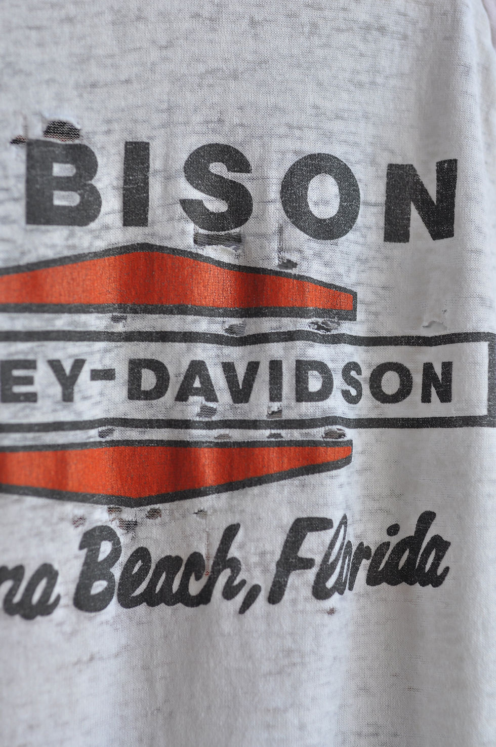 Thumbnail: Vintage 80s Paper Thin Cropped Harley Davidson Daytona Raglan Tee | M/L