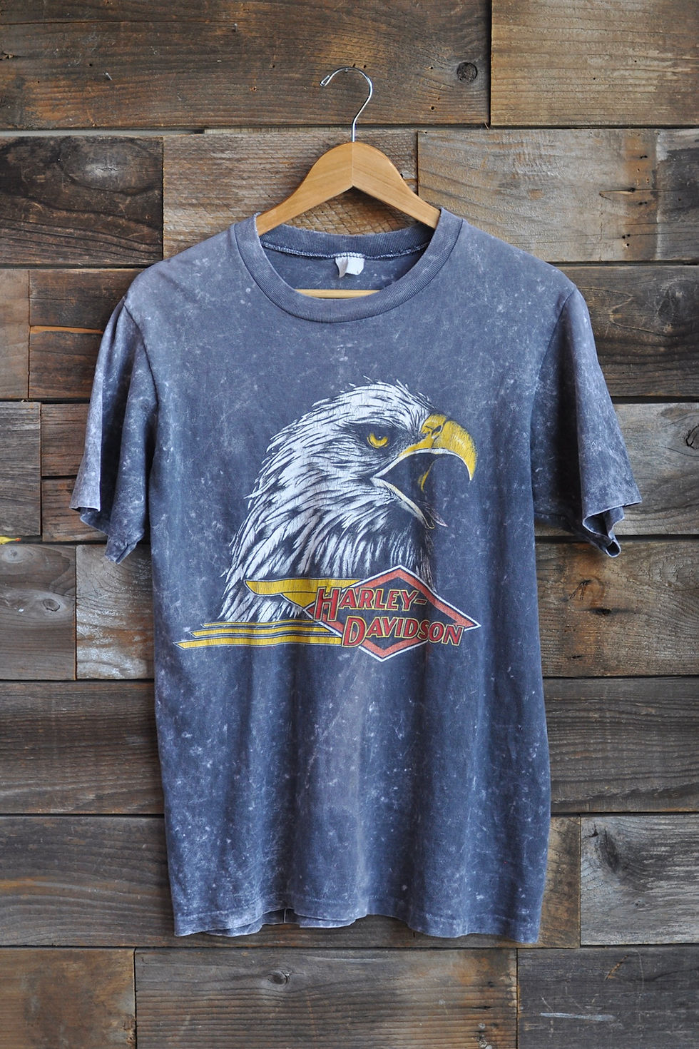 Vintage 80s Cotton Bleach Washed Harley Davidson Screaming Eagle Tee | M