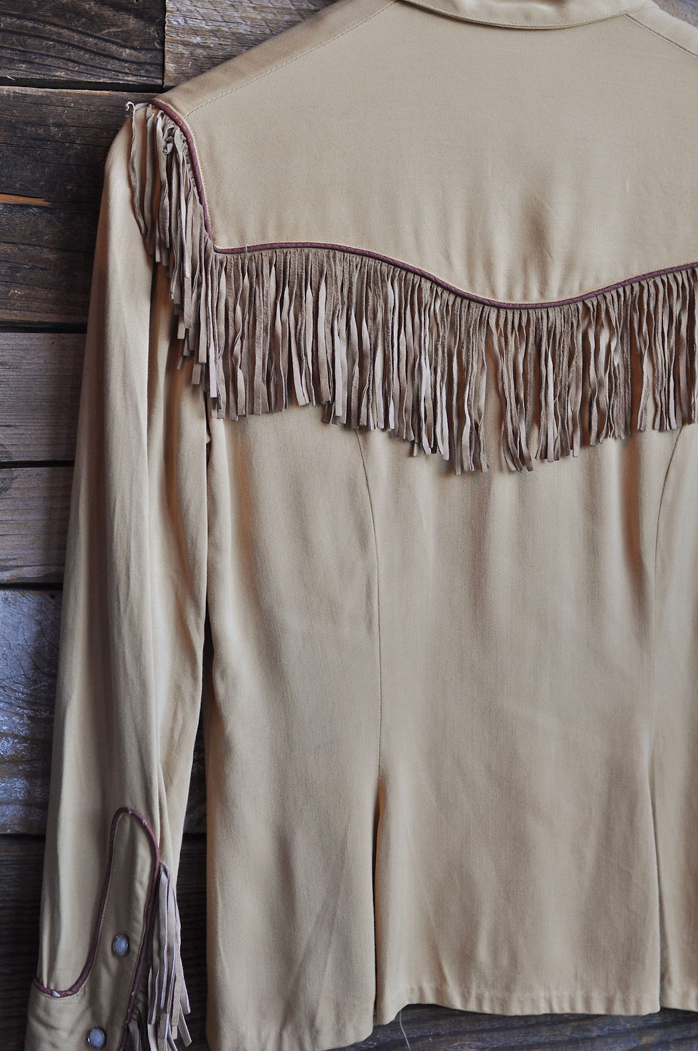 Thumbnail: Vintage 50s Hillbilly Westerns of Denver Gabardine & Buckskin Fringe Pearl Snap 