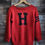 Thumbnail: Vintage 40s Harvard Crimson Red Wool Knit “H” Varsity Sweater | M