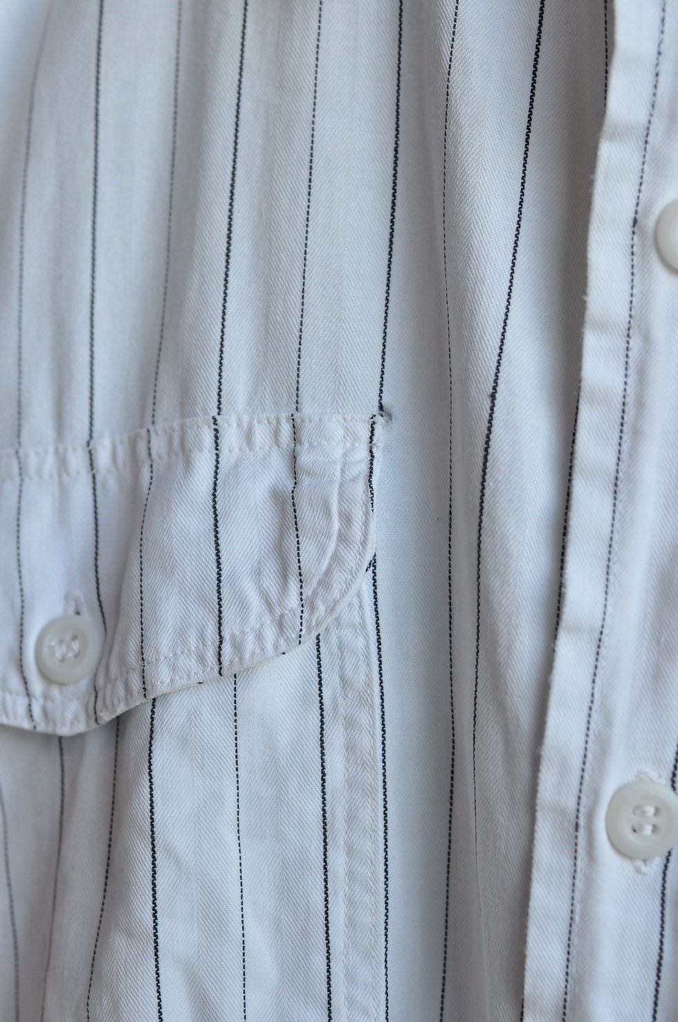 Thumbnail: Rare Vintage 50s Lee Striped Skelly Oil Button Up Uniform Shirt | XL