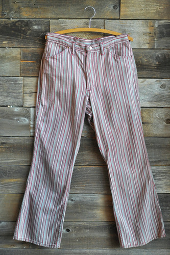 Vintage 60s Striped Wrangler Flare Jeans | 30” Waist | RANSACK