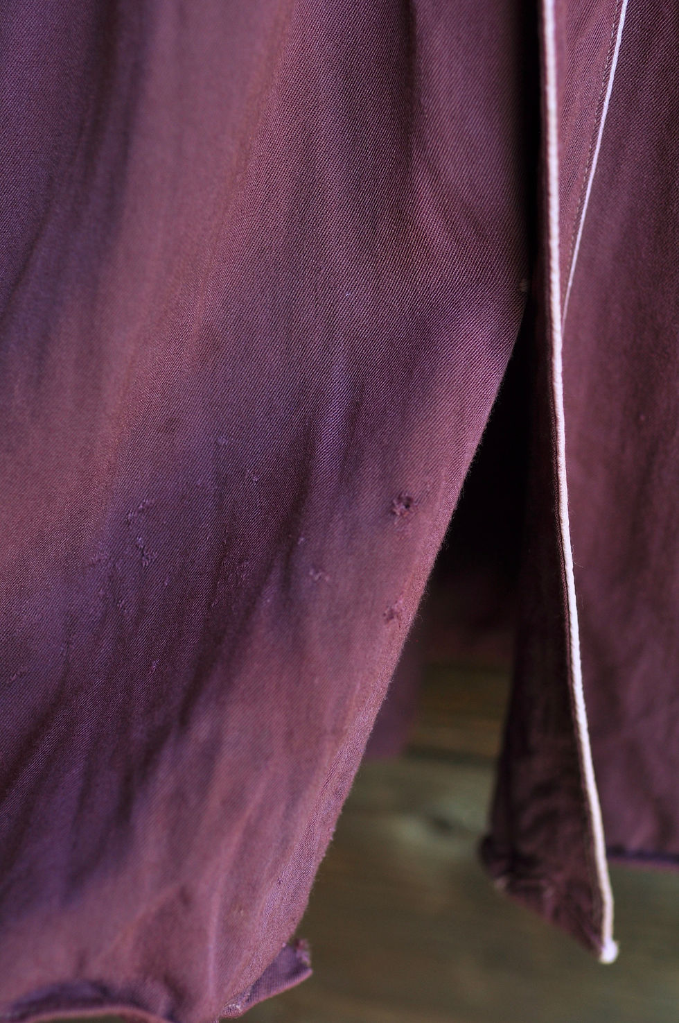 Thumbnail: Vintage 40s Embroidered Maroon Gabardine Miller Western Shirt | M
