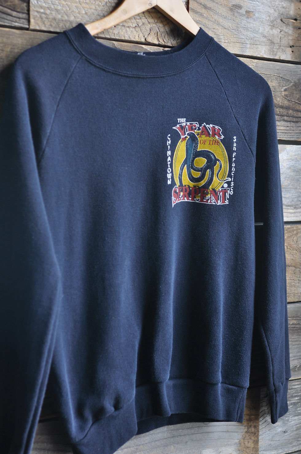 Thumbnail: Vintage 80s Black Year of the Serpent Chinatown SF Sweatshirt | XS/S