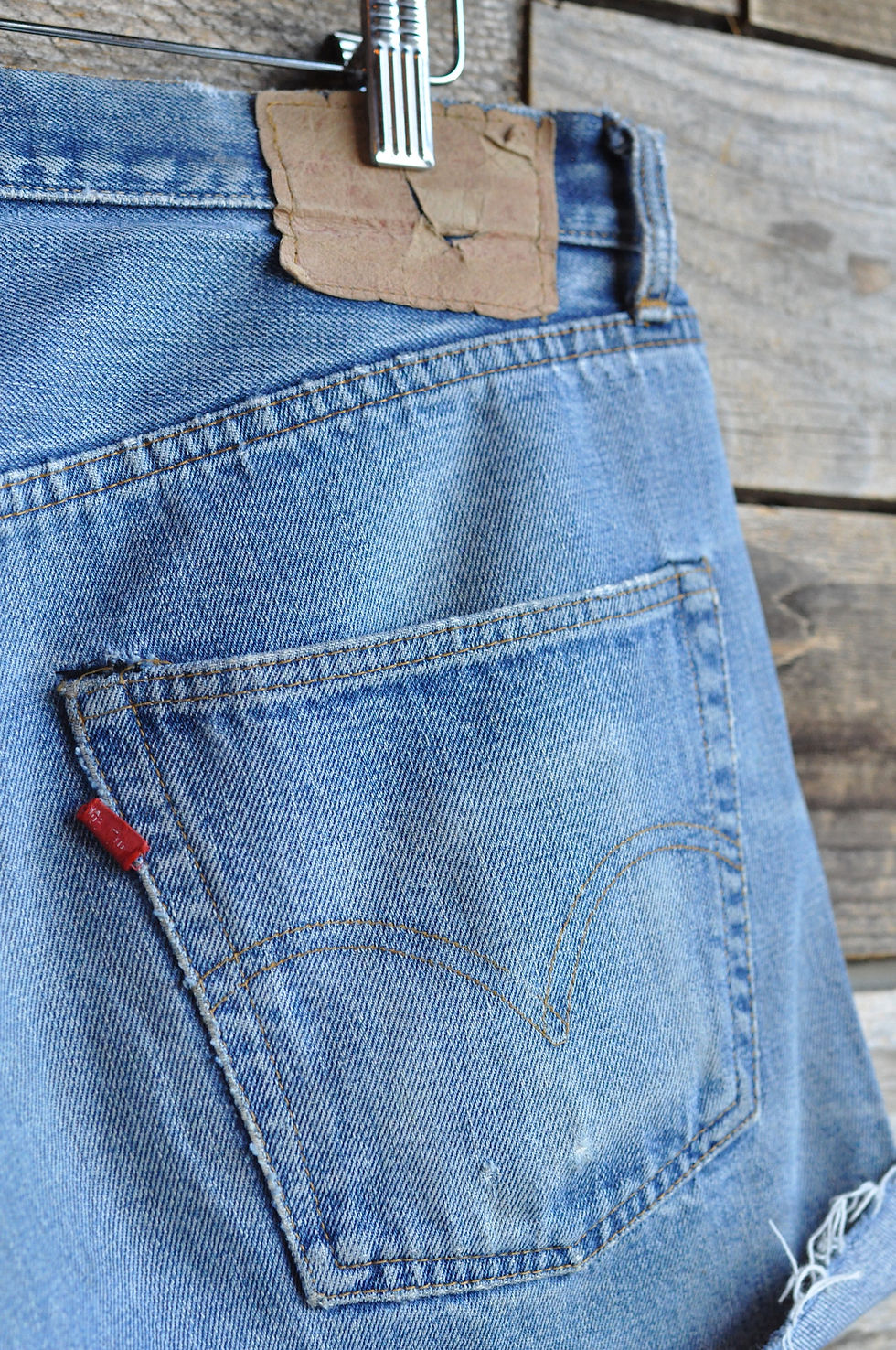 Thumbnail: Vintage 70s Redline Selvedge Levi’s 501 Denim Cut Off Shorts | 35”