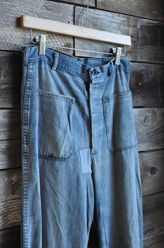 アンティーク雑貨 40s-50s vintage us navy usnavy USN Vintage 40s 50s USN Sailor Naval Denim Dungarees / Jeans | 31x31