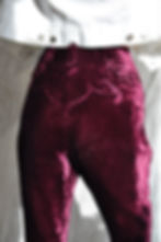 Vintage 60s Velvet Wine Western Side Zip Flares