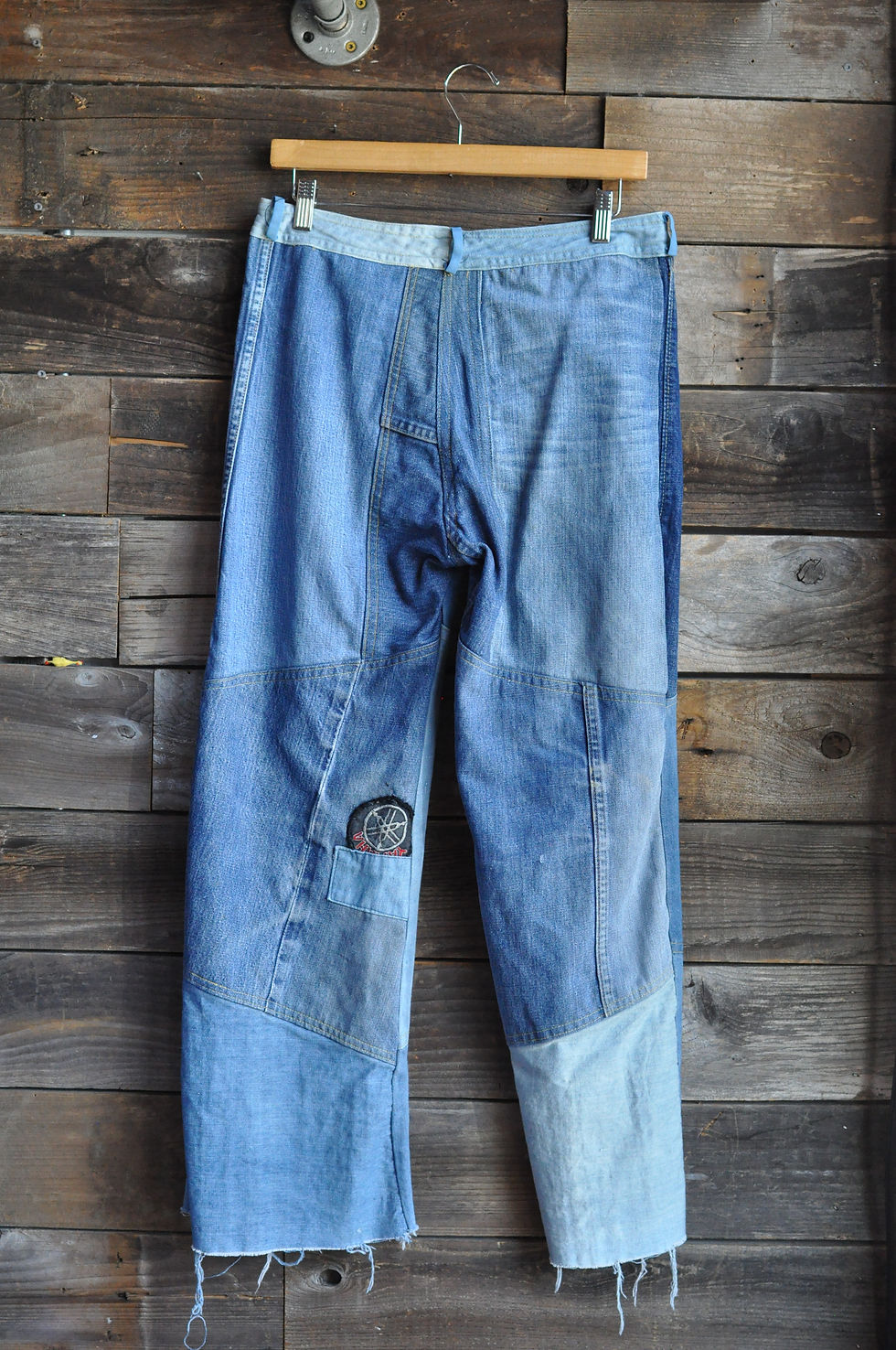 Thumbnail: Vintage OOAK 60s Antonio Giuseppe Selvedge Patchwork Flare Jeans