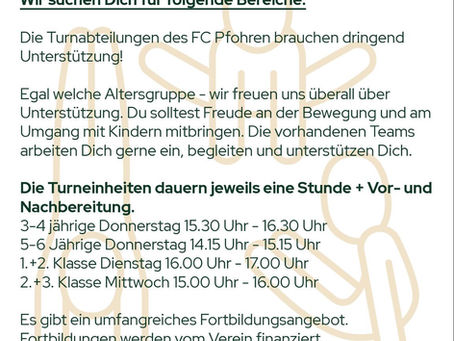 Die Turnabteilung sucht Verstärkung!