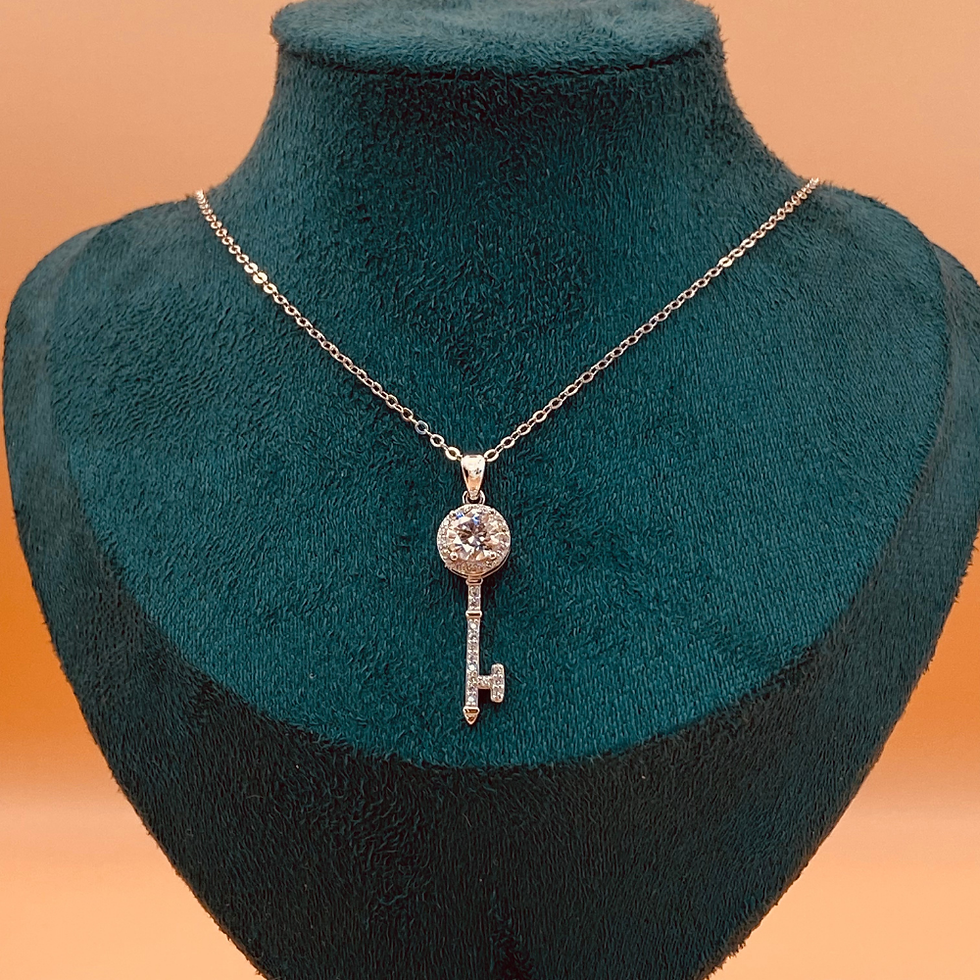 Forever Yours Key necklace - 1ct Moissanite Diamond