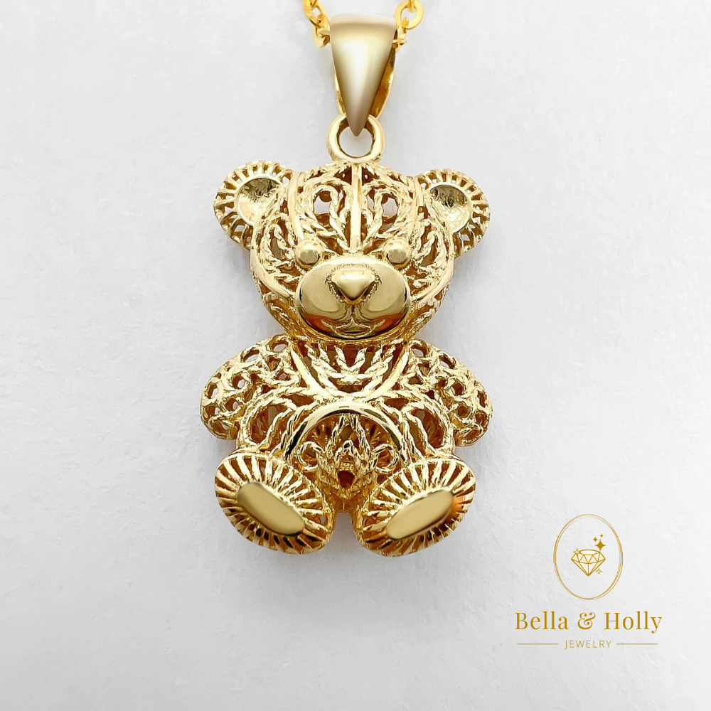 18k Gold Teddy Bear Pendant