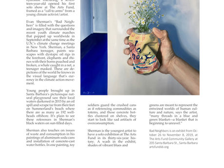 Evan Sherman Solo Pop-Up Exhibition at The Arts Fund: Bad Neighbors, LUM Art Zine 2019