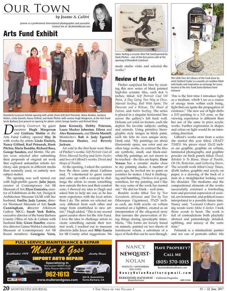 Disorderly Construct Review, Montecito Journal 2017